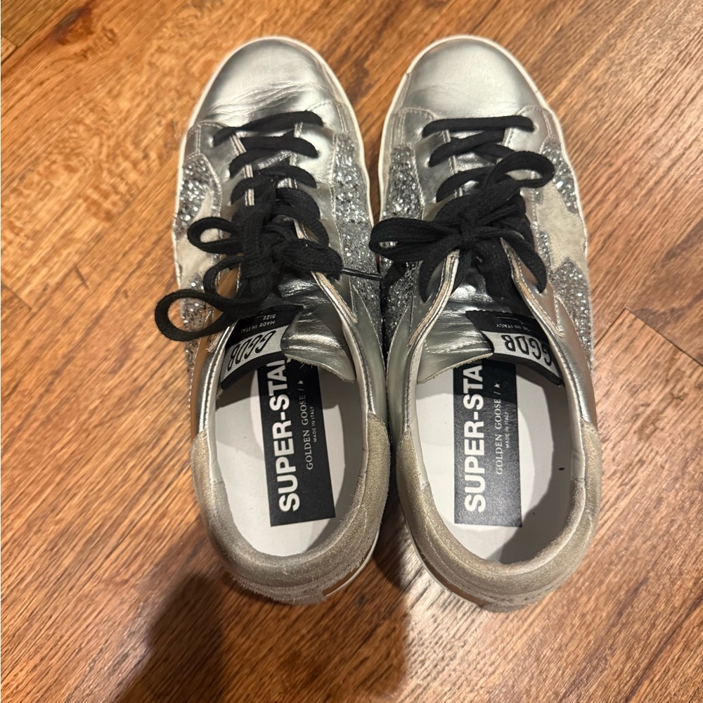 Golden Goose Silver Superstar Sneakers